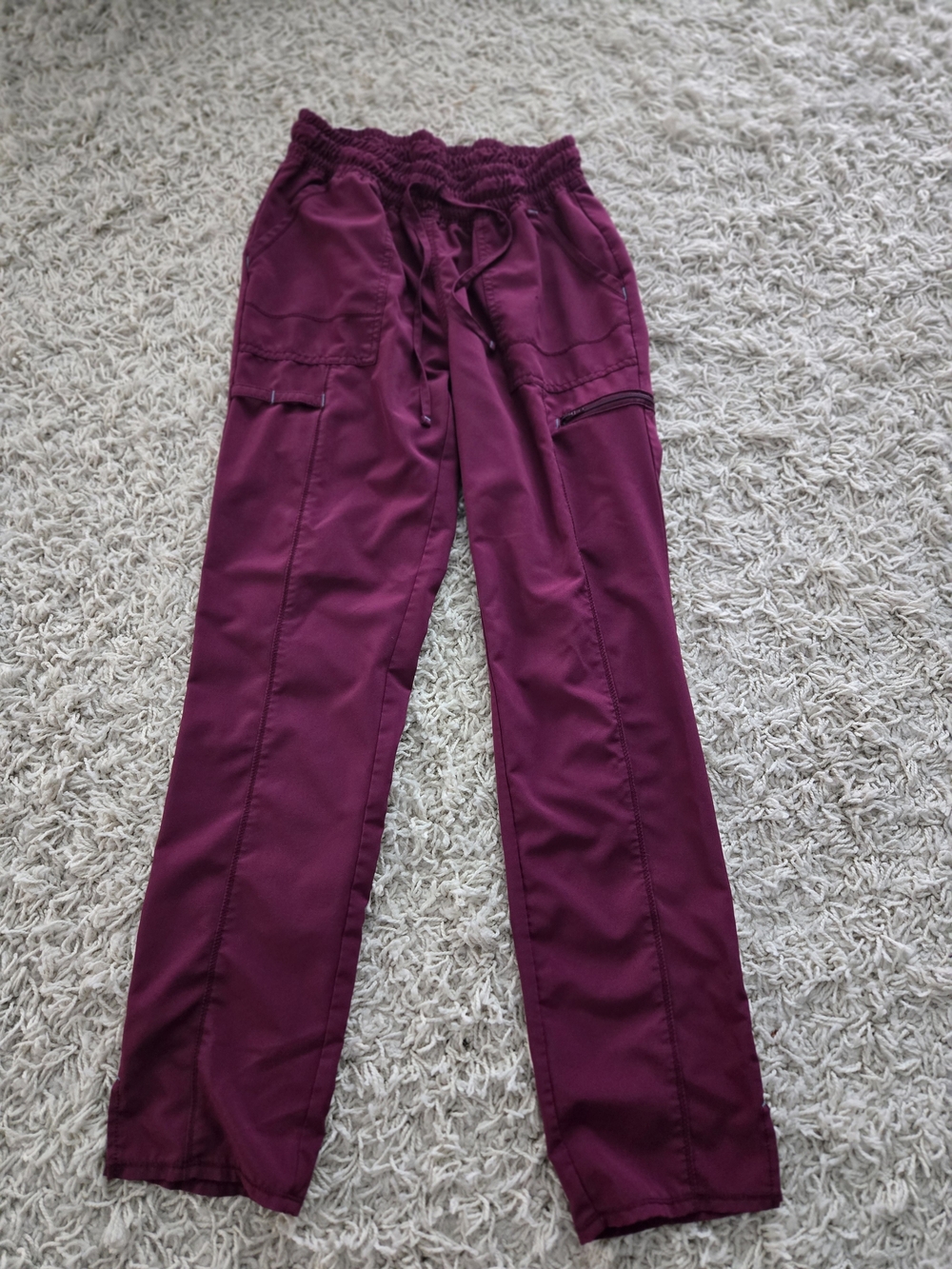 Scrubstar Small Womens Drawstring Scrub Pants - Burgundy